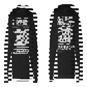 Level 20 Unlocked 20 Aniversario De Boda 20 Años Camiseta de manga larga - Regaloses