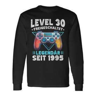 Level 30 Birthday Boy Gamer Man Decorationintage 1995 Langarmshirts - Geschenkecke