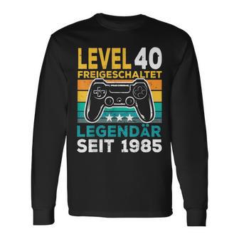 Level 40 Birthday Boy Gamer Man Decorationintage 1985 Langarmshirts - Geschenkecke