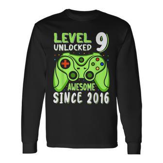 Level 9 Unlocked Awesome 2016Ideospiel 9Th Birthday Boy Langarmshirts - Geschenkecke