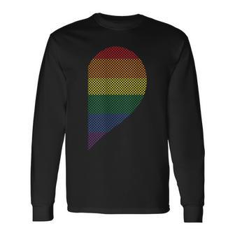 Lgbt Half Heart Love Partner Gay Lesbian Pyjama Couple Langarmshirts - Geschenkecke