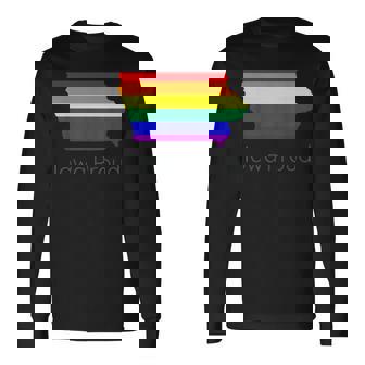 LGBTQ Iowa Gay Pride Proud Rainbow Flag Love Is Love Long Sleeve T-Shirt - Monsterry