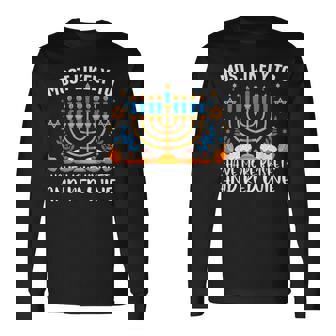 Most Likely To Have More Brisket & Red Wine Jewish Hanukkah Long Sleeve T-Shirt - Monsterry