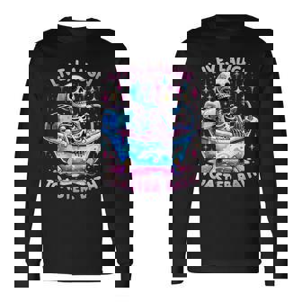 Live Laugh Toaster Bath Skeleton Tie Dye Saying Long Sleeve T-Shirt - Monsterry