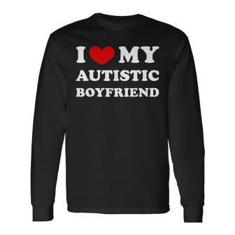 I Love My Autistic Boyfriend Love My Autistic Friend Langarmshirts - Geschenkecke