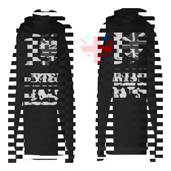 I Love British Boys UK Union Jack Heart Flag Tank Top Long Sleeve T-Shirt - Monsterry