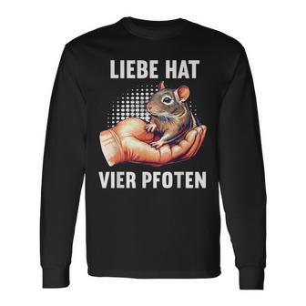 With Love Has Four Paws Degu Degus Owner Deguhalter Langarmshirts - Geschenkecke