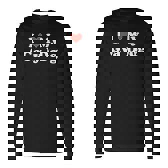 I Love My Gay Dog Heart LGBT Pet Pride Proud Parent Long Sleeve T-Shirt - Monsterry