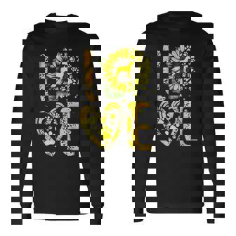 Love Great Dane Sunflower For Dog Lover Long Sleeve T-Shirt - Monsterry