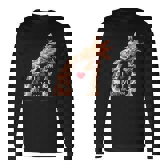 I Love My Mom Best Mom Ever Mother Giraffe Shirts Mom Long Sleeve T-Shirt - Monsterry