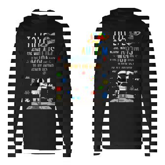 I Love Someone With Autism To The Moon And Back T-Shirt Long Sleeve T-Shirt - Monsterry