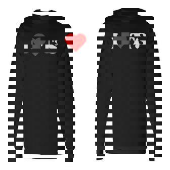 I Love Ts I Heart Ts Y2k Aesthetic Red Heart Camiseta de manga larga - Regaloses