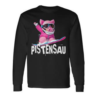 Lustiges Kostüm Apres Skifahren Snowboarden Wild Pisten-Sau Langarmshirts - Geschenkecke