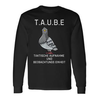 Lustiges Tauben Überwachungs- Deutsches Meme Langarmshirts - Geschenkecke