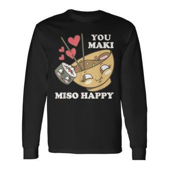 You Maki Miso Happy Sushi Kawaii Japan Langarmshirts - Geschenkecke