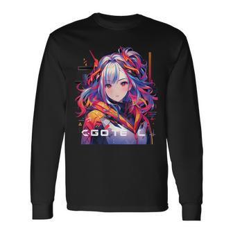 Manga Anime Aesthetic Cyberpunk Techwear Harajuku Langarmshirts - Geschenkecke