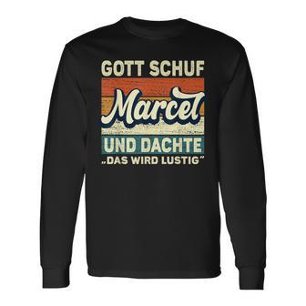 Marcel Name Saying Gott Schuf Marcel Langarmshirts - Geschenkecke