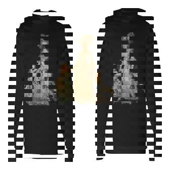 Marie Antoinette Art Vintage Distressed Look Long Sleeve T-Shirt - Monsterry