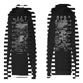 Marimba Player Percussion Musical Instrument Vintage Patent Long Sleeve T-Shirt - Monsterry