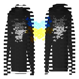 Mariposas Corazón Ucrania Bandera Ucraniano Ucraniano Camiseta de manga larga - Regaloses