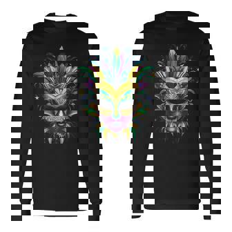 Masque De Mardi Gras New Orleans Nola Louisiana Outfit Carnaval T-shirt à manches longues - Cadeauxyz