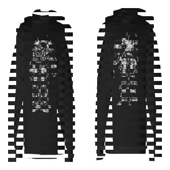 Mech Robot Sci-Fi Design Sketch Future Mech Robot Tech Long Sleeve T-Shirt - Monsterry