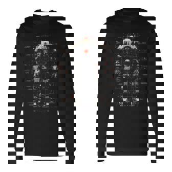 Mech Warrior Blueprint Shirt Super Tech Robot Tank Top Long Sleeve T-Shirt - Monsterry