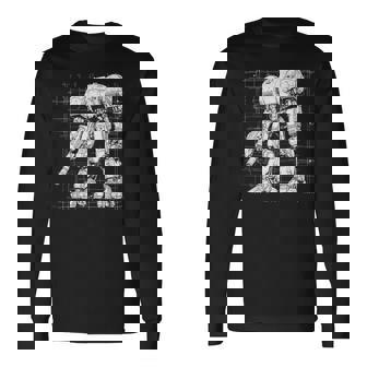 Mech Warrior Sketch Shirt Mighty Tech Robot Fighter Premium Long Sleeve T-Shirt - Monsterry