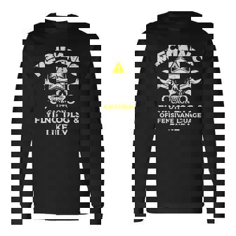 Mechanic Flying Tools Wrench Car Auto Garage Dad Long Sleeve T-Shirt | Seseable UK