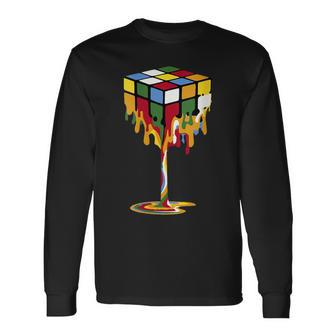 Melting Cube Rubik Rubix Rubics Player Cube Melt T-shirt à manches longues - Cadeauxyz