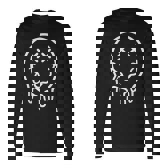 Melting Smile Face Smiling Melted Dripping Face Cute Long Sleeve T-Shirt - Monsterry