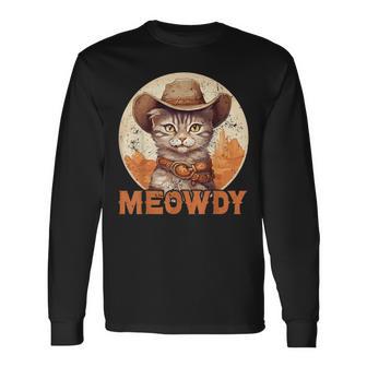 Meowdy Cat Meow Cowboy Hat Country Music Texas Langarmshirts - Geschenkecke