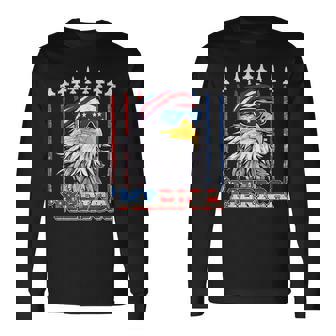 Merica 4th Of July Eagle Mullet USA Flag Patriotic Eagle Long Sleeve T-Shirt - Monsterry