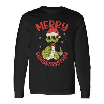 Merry Chrisssstmas Snake Cute Snake Christmas Langarmshirts - Geschenkecke