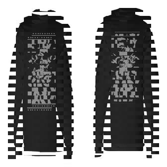 Merry Christ Marx – Christmas Karl Marx Communist T-shirt à manches longues - Cadeauxyz