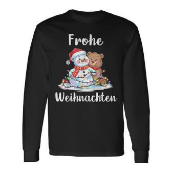 Merry Christmas Snowman Christmas Bear Christmas Eve Langarmshirts - Geschenkecke