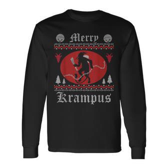 Merry Krampus Christmas Xmas Horror Ugly Jumper Evil Pyjamas S Langarmshirts - Geschenkecke