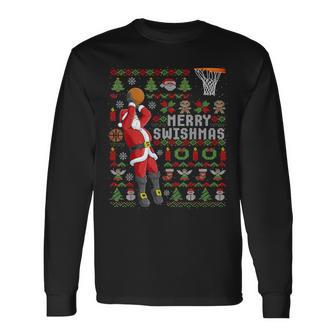 Merry Swishmas Ugly Christmas Basketball Christmas Langarmshirts - Geschenkecke