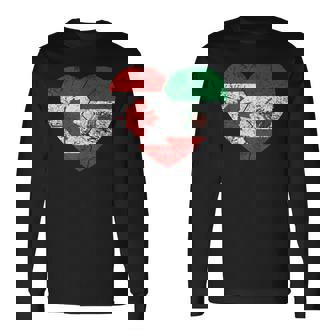 Mexican Canadian Flags Heart Canada Mexico Roots Heritage Long Sleeve T-Shirt | Seseable UK