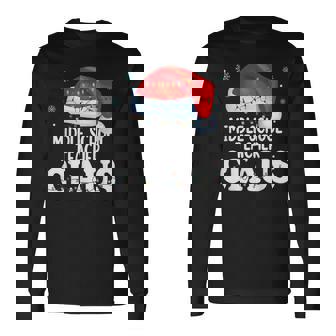 Middle School Teacher Claus Christmas Matching Costume Long Sleeve T-Shirt - Monsterry