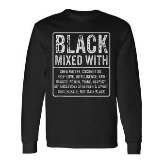Mixed With Shea Butter African American History Month Tank Top Long Sleeve T-Shirt - Monsterry