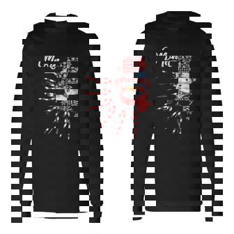 Mom Snowman Candy Cane Christmas Red Plaid Hat Long Sleeve T-Shirt - Monsterry