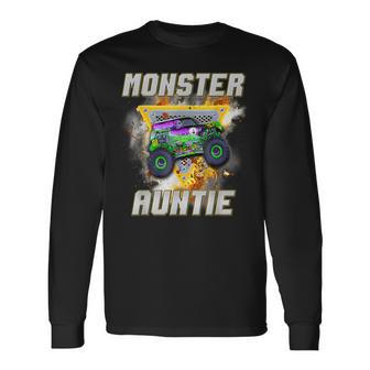Monster Truck Auntie Monster Truck Are My Jam Truck Lovers Long Sleeve T-Shirt - Thegiftio UK