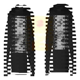 Monte Fuji Tradicional Japonés Woodblock Ukiyo-E Anime Camiseta de manga larga - Regaloses