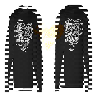 Motif À Carreaux Be Mine Avec Cœur Et Léopard T-shirt à manches longues - Cadeauxyz