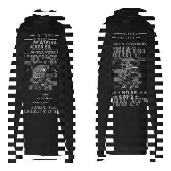 Motociclista Y Rockero En Blanco Y Negro Que Dice Camiseta de manga larga - Regaloses