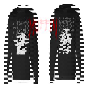 Muffin Metal White Heeler Emotions Grunge Scream Long Sleeve T-Shirt - Seseable