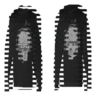 Music Skull DJ Disc Jockey Melophile Melomaniac Halloween Long Sleeve T-Shirt - Monsterry