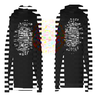 National Flags Circle World Peace International Day Of Peace Long Sleeve T-Shirt - Monsterry