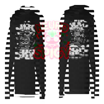 Neurospicy Neurodivergent Adhd Asd Autism Cat Lover Long Sleeve T-Shirt - Monsterry